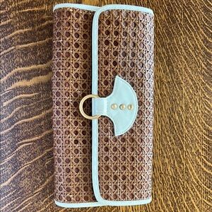 Brown Woven Clutch Bag